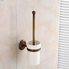WC-Bürste mit Halter,  Antik-Messing-Wandmontage,  gummierte WC-Bürste und Halter für Badezimmer