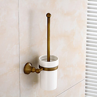 WC-Bürstenhalter Kreatives antikes traditionelles Messing und Keramik Badezimmer Wandmontage 1pc Lightinthebox