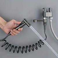 WC-Hand-Bidet-Wasserhahn-Sprühgerät,  Bidet-Set,  Sprühpistole,  Toilettenspray für Badezimmer,  selbstreinigender Duschkopf (mit 78-Zoll-Verlängerungsrohr und Dual-Control-Eckventil)