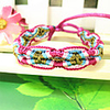WCY Europa Refinement Jahrgang Bunte Handgewebte Armbänder (Fuchsia)