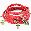 WCY Europa Refinement Weinlese Schlüssel Weave Armbänder (Red)