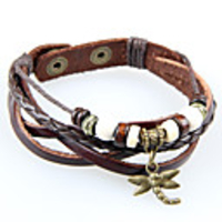 WCY Koreanisch Refinement Lässige Einzigartige Lederarmbänder (Kaffee)