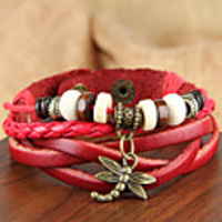 WCY Koreanisch Refinement Lässige Einzigartige Lederarmbänder (Red)