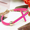 WCY Koreanisch Refinement Nette Cross Weave Armbänder (Fuchsia)