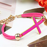 WCY Koreanisch Refinement Nette Cross Weave Armbänder (Fuchsia)