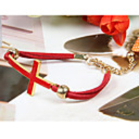 WCY Koreanisch Refinement Nette Cross Weave Armbänder (Red)