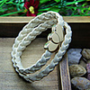 WCY Koreanisch Refinement netter einzigartiger Herz Weave Armbänder (Cream)