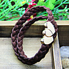 WCY Koreanisch Refinement netter einzigartiger Herz Weave Armbänder (Kaffee)