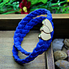 WCY Koreanisch Refinement netter einzigartiger Herz Weave Armbänder (Royal Blue)