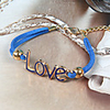WCY Koreanisch Refinement Nettes Liebes-Weave Armbänder (Blau)