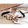 WCY Koreanisch Refinement Nettes Liebes-Weave Armbänder (Schwarz)