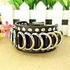WCY Koreanisch Refinement Rivet Punk Lederarmbänder (Kaffee)