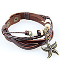 WCY Koreanisch Refinement Vintage-Strands Weave Armbänder (Kaffee)