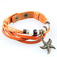 WCY Koreanisch Refinement Vintage-Strands Weave Armbänder (Orange)