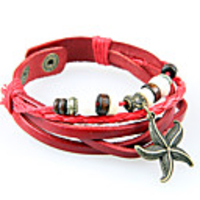 WCY Koreanisch Refinement Vintage-Strands Weave Armbänder (Red)