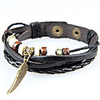 WCY Koreanisch Refinement Weinlese-Punk Weave Armbänder (Schwarz)