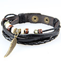 WCY Koreanisch Refinement Weinlese-Punk Weave Armbänder (Schwarz)