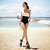 WD1303 Frauen reizvolle Schwarzweiß-Dreiecks One-piece
