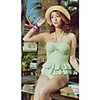 WD88121 Frauen Sexy Halter Plissee Tankini