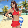 WD8889 Frauen Sexy Dreiteilige Bikini-Badeanzug