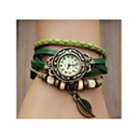 WDL Dekorative Weinlese-Blatt-Armband-Uhr