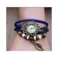 WDL Dekorative Weinlese-Blatt-Armband-Uhr