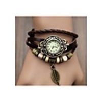 WDL Dekorative Weinlese-Blatt-Armband-Uhr