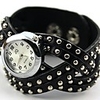WDL Rivet Dekorative Leder-Armband-Uhr