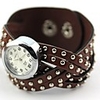 WDL Rivet Dekorative Leder-Armband-Uhr