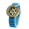WDL Sport Diamant Dekorative Leopardenmuster Silica Gel-Armbanduhr