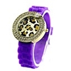 WDL Sport Diamant Dekorative Leopardenmuster Silica Gel-Armbanduhr