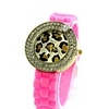 WDL Sport Diamant Dekorative Leopardenmuster Silica Gel-Armbanduhr