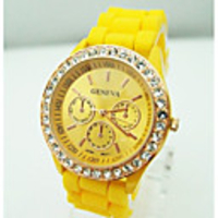WDL Sport Diamant Dekorative Silica Gel-Armbanduhr