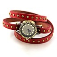 WDL Weinlese-Bronze Stripes-Armband-Uhr