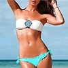 WDM Frauen Europas reizvollen edlen Bandeau-Bikini (Blau)