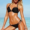 WDM Frauen Europas Sexy Bandeau Bikini Verlockend (Schwarz)