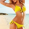 WDM Frauen Europas Sexy Pure Color Einzigartige Verlockend Bikini (Gelb)