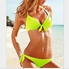 WDM Frauen Europas Sexy Pure Color Einzigartige Verlockend Bikini (Grün)