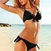 WDM Frauen Europas Sexy Pure Color Einzigartige Verlockend Bikini (schwarz)