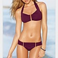 WDM Frauen Europas Sexy Pure Color Verlockend Bikini (Purple)