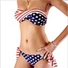 WDM-Frauen in Europa einzigartige Sexy Bandeau Bikini Verlockend (Blau)