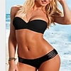 WDM-Frauen in Europa einzigartige Sexy Bandeau Bikini Verlockend (Schwarz)