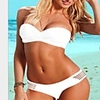 WDM-Frauen in Europa einzigartige Sexy Bandeau Bikini Verlockend (weiß)