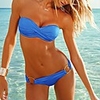 WDM Frauen Sexy Bandeau Bikini Schöne Allure (Blau)