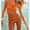 WDM Frauen Sexy Bandeau Bikini Schöne Allure (Orange)