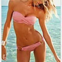 WDM Frauen Sexy Bandeau Bikini Schöne Allure (Pink)