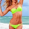 WDM Frauen Sexy Cut Out Bandeau Bikini Allure Schöne (Grün)
