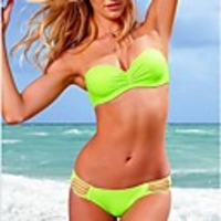 WDM Frauen Sexy Cut Out Bandeau Bikini Allure Schöne (Grün)