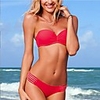 WDM Frauen Sexy Cut Out Bandeau Bikini Schöne Allure (Red)