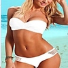 WDM Frauen Sexy Cut Out Bandeau Bikini Schöne Allure (weiß)